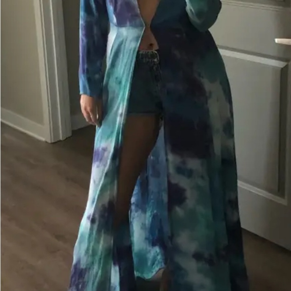 Tie-Dye Maxi Dress in Blue and Purple